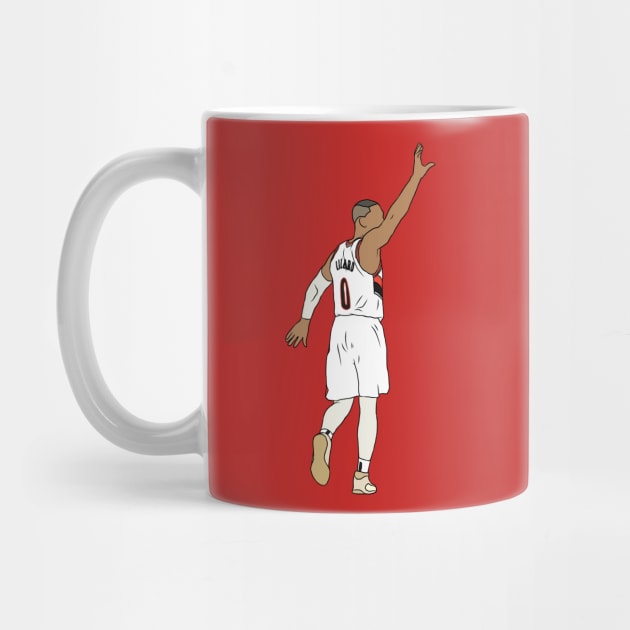 Damian Lillard Waves Goodbye by rattraptees